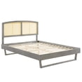 thumbnail image 3 of Modway Sierra Cane and Wood Full Platform Bed With Angular Legs in Gray, 3 of 3