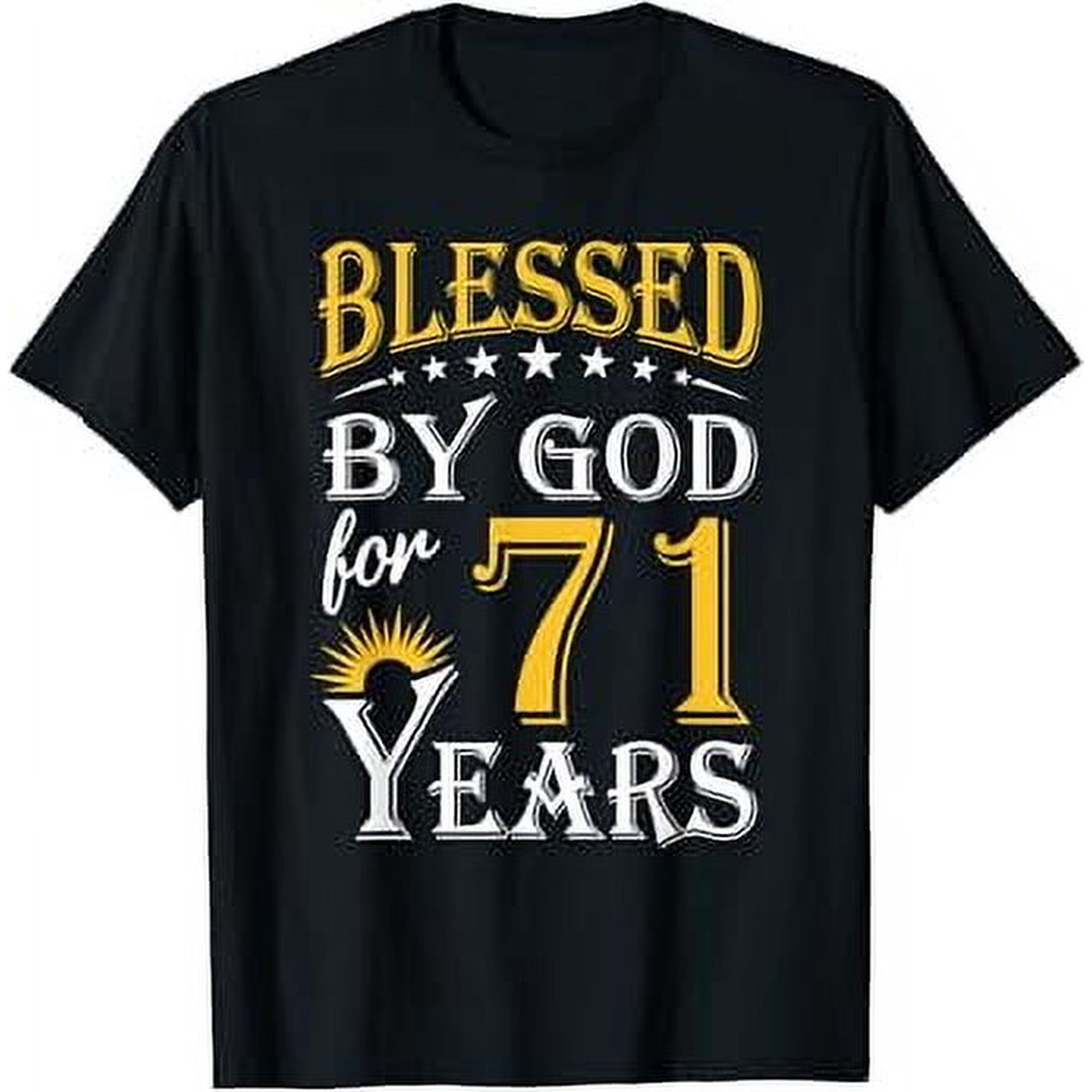 Vintage Blessed by God for 71 years Happy 71st Birthday T-Shirt