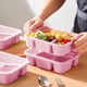 thumbnail image 3 of Lunch box cuadrado de trigo, compartimento de cuatro secciones, tapa transparente, compartimento para frutas, refrigerador fresco, caja complementaria de comida, portátil, metal, dise?o de, 3 of 6