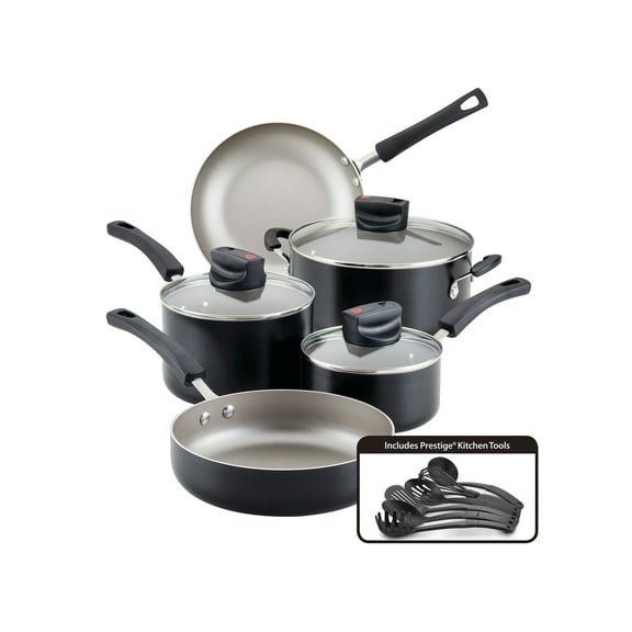 Farberware Smart Control 14-Pc. Non-Stick Cookware Set - BLACK ONE SIZE