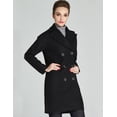 thumbnail image 4 of Camii Mia Women's Winter Coat Elegant Notched Lapel Double Breasted Trench Coat Mid Long Outwear, 4 of 7