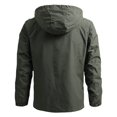 thumbnail image 6 of Rrxhxhs Raincoat for Men Solid Color Detachable‑Hood Long Sleeve Windproof Waterproof Hooded Outdoor Jacket with Multi Zipper Pockets, 6 of 8