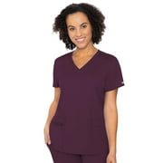 Med Couture Touch Women's V-Neck Knit Back Top, Wine, XXXXX-Large