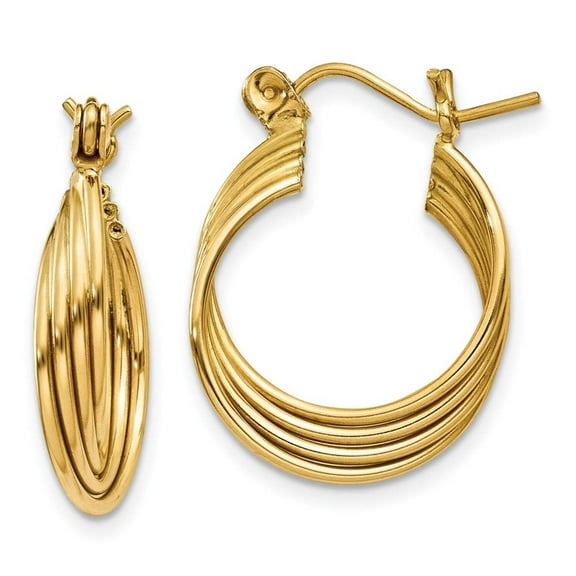 Primal Gold 14 Karat Yellow Gold Circles Hoop Earrings