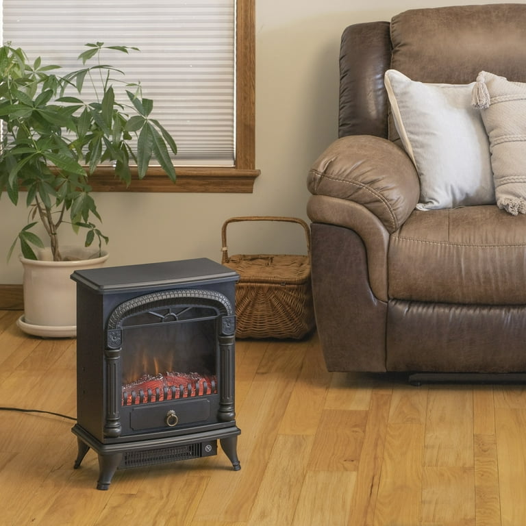 Comfort Zone CZFP4 Electric Fireplace Stove Heater, Black - Walmart.com