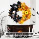 thumbnail image 1 of Guirnalda de decoración Calavera de girasol tejida a mano Hoja de arce artificial para puerta principal, 1 of 6