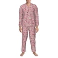 thumbnail image 3 of Fotbe Cute Love Pattern Long Sleeve Pajama Set for Men,Sleepwear Set,2-piece Loungewear Set,Soft PJs Comfy Nightwear with Pockets-Medium, 3 of 7