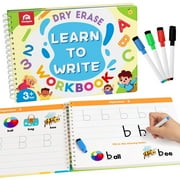 Coogam Learn to Write Workbook, Numbers Letters Practicing Book, ABC Alphabet Sight Words Handwriting Educational Montessori Toy for 3 Years Old