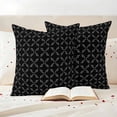 thumbnail image 4 of Pack of 2 Outdoor Pillow Covers 18x18 Inch Waterproof Black Morocco Throw Pillow Covers,Decorative Couch Pillow Case Sham Geometric Leaf Diamond Lattice Abstract Patio Pillowcases Cushion Cover, 4 of 8