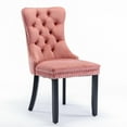 thumbnail image 4 of 2-Piece High-End Tufted Dining Chairs - Modern Velvet Upholstered with Solid Wood Legs & Nailhead Trim, Contemporary Set,Pink, 4 of 18