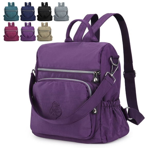 Spencer Women Backpack Purse Anti-theft Travel Backpack Ladies Shoulder Bags Waterproof Nylon Handbags Casual Daypack, Purple
