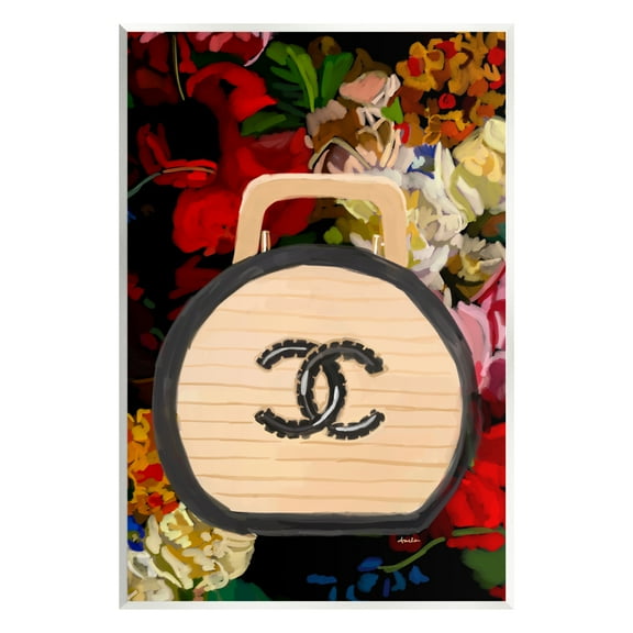 Stupell Industries Floral Glam Brand Purse Botanical & Floral Painting Unframed Art Print Wall Art, 10 x 15