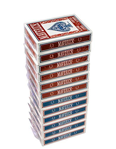 NEW Maverick Playing Cards Poker Size Standard Index Deck Red/Blue 