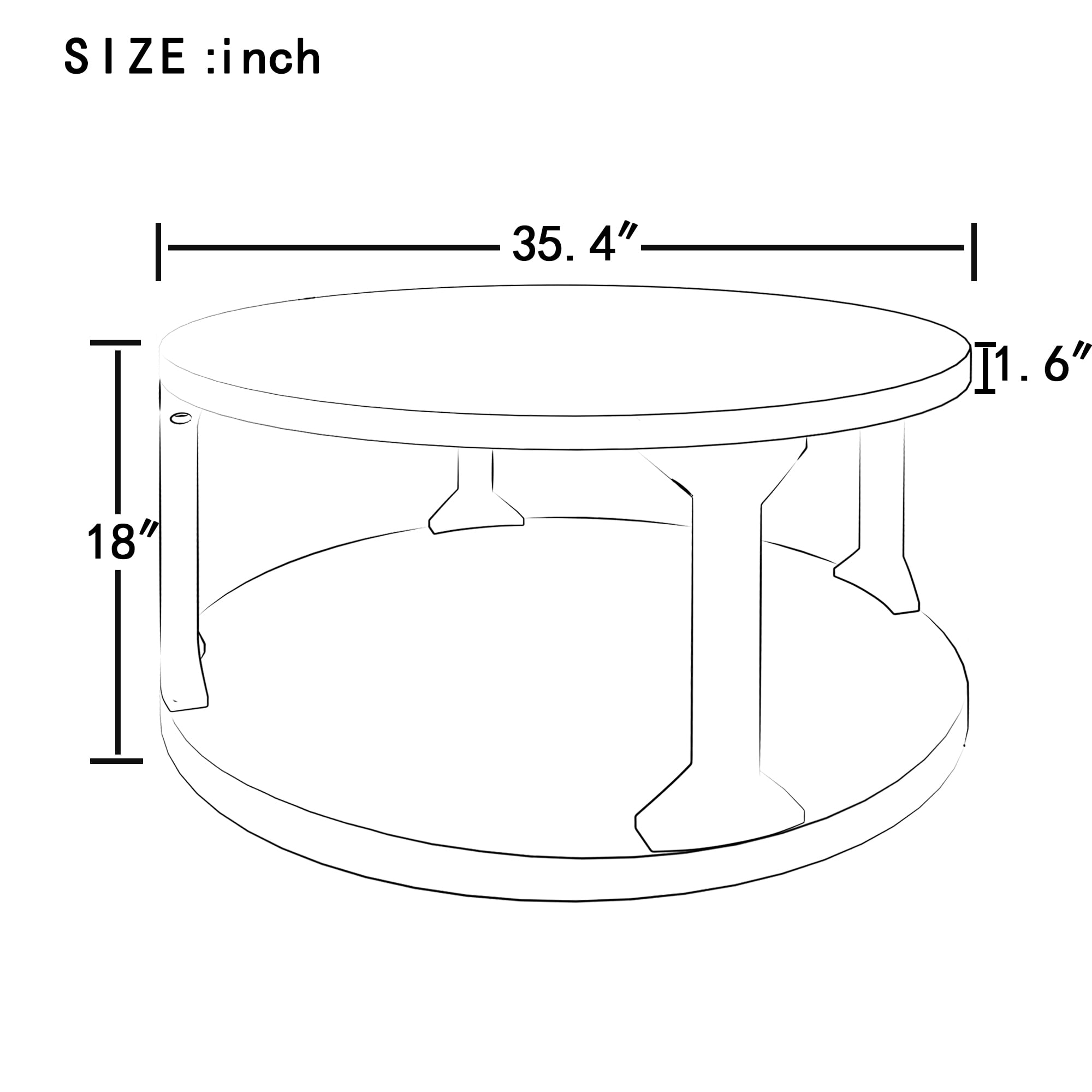 Lowestbest Round Coffee Table with Dusty Wax Coating, Solid Wood Dining End Table for Living Room Lowestbest Round Coffee Table with Dusty Wax Coating, Solid Wood Dining End Table for Living Room