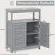 thumbnail image 3 of Armario del Baño Costway Organizador con Doble puerta de persiana y Repisa regulable 60 x 30 x 80,5 cm, 3 of 8