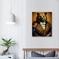 thumbnail image 3 of Nawypu  Bear Wall Art Decor Canvas Print Picture Black Bear in A Suit Artwork for Bedroom Kitchen Office Home Wall Decor Framed Ready to Hang, 3 of 4