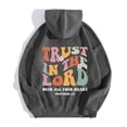 thumbnail image 7 of NinXxx Women's Letter Graphic Hoodie Drawstring Oversized Pocket Pullover Dark Gray XXL, 7 of 7