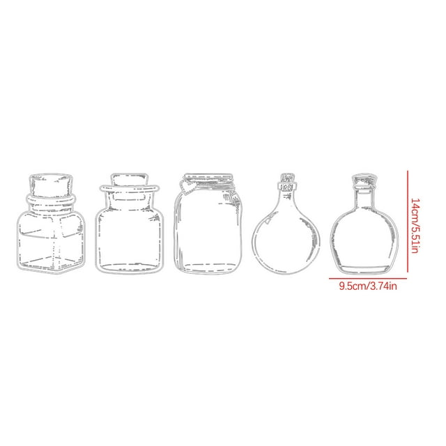 TIMIFIS Transparent Sticker Transparent Sticker Package Bottle Dried Flower Hand Account Sticker Transparent Bookmark Glass Bottle Sticker Decoration Home Decor