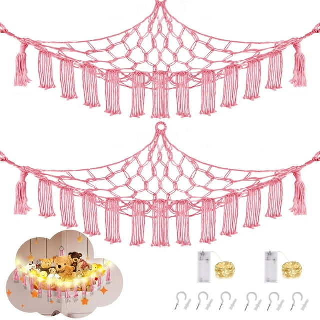 Hamaca con forma de animal de peluche CERETIA, 40 x 40 x 150 cm, con luz LED, 2 unidades