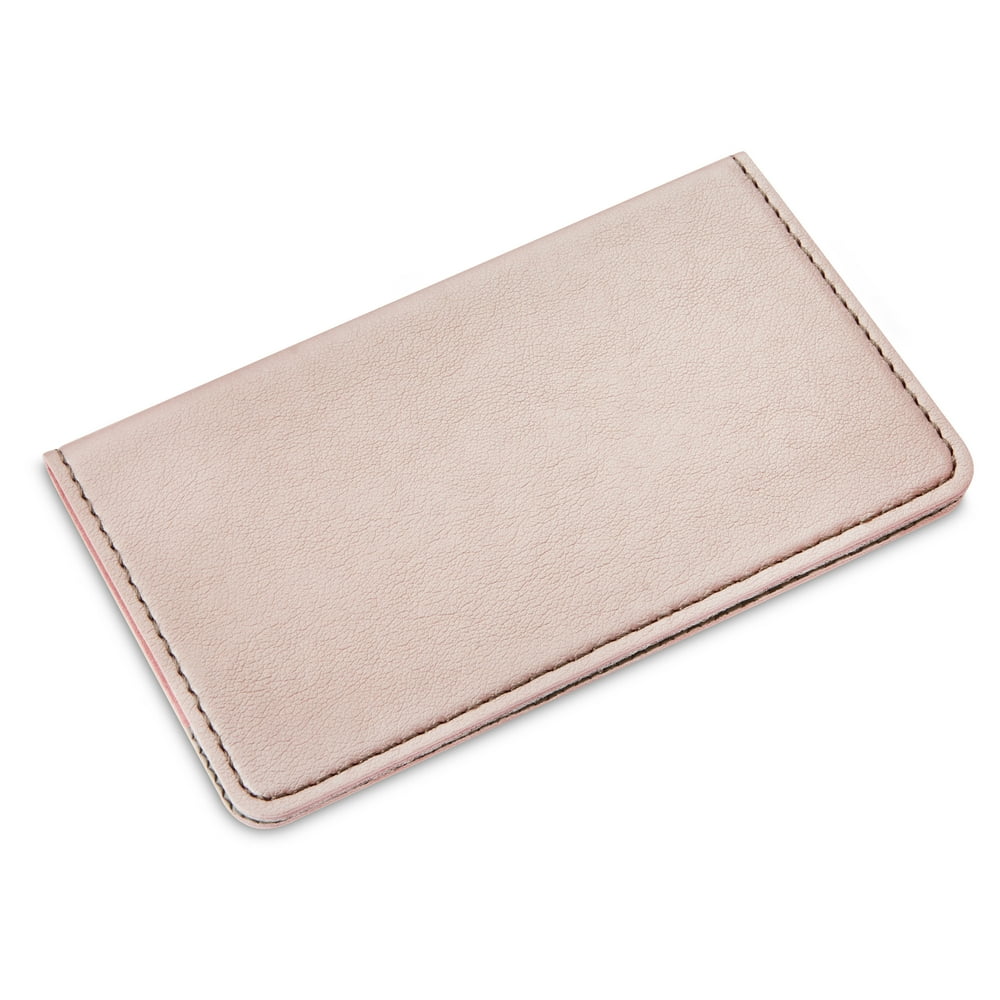 onn. StickOn Wallet with Closure, Rose Gold