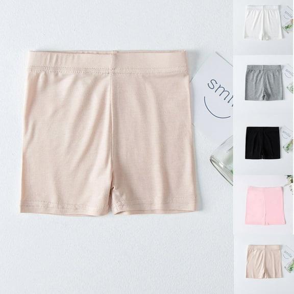 TOOYOU Kids Girls Dance Shorts Solid Color Breathable Bike Shorts Size 2-3 Years