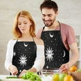 thumbnail image 5 of Black Gothic Sun Moon Eye Pattern Apron-Garden Aprons for Women with Pockets-Cotton Linen Waterproof Kitchen Cooking Gardening Aprons Adjustable for Kitchen,Cooking,BBQ and Salon 33x27 Inch, 5 of 7