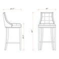 thumbnail image 3 of Manhattan Comfort Fifth 31.5" Faux Leather Barstool in Pebble (Set of 2), 3 of 10