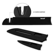 Hecef 8-Piece Knife Set with 2 Cutting Boards,Blade Sheaths, Massage Handle and Built-in Sharpener