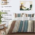 thumbnail image 5 of Stripes Texture Twin Size Comforter Set, Modern Art Blue Brown Line Bedding for All Seasons, 4 Pcs Bed Set, 1 Quiltcover (68"x86") ,1Sheet(67"x116"), 2Pillowcases (30"x20"), 5 of 9