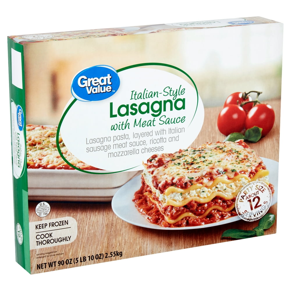 Great Value Italian-Style Lasagna with Meat Sauce Party Size, 90 oz