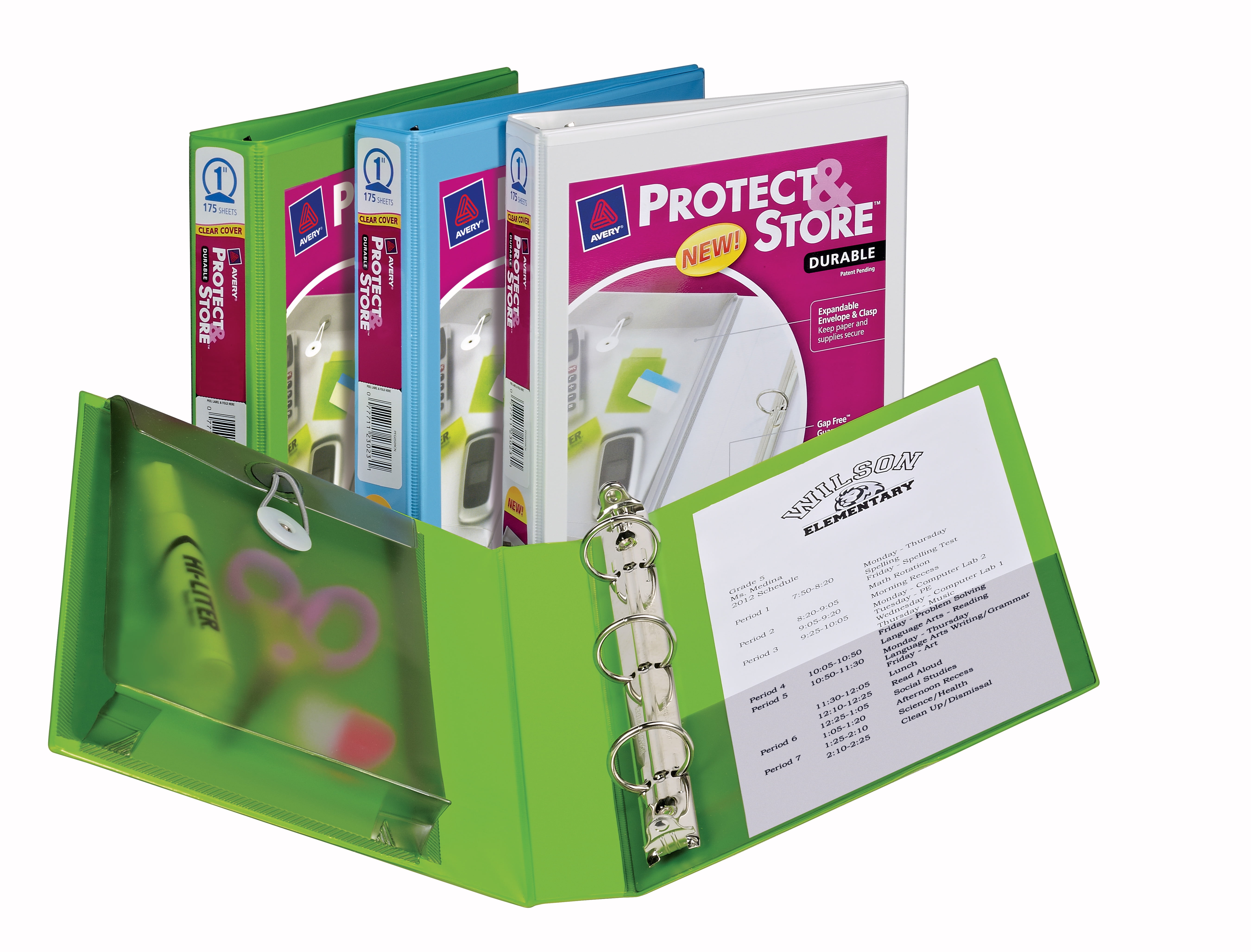 Avery 1" Mini Durable View Binder, Round Ring, Assorted, 175 Sheets