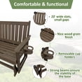 thumbnail image 3 of Mosbrisa Poly Lumber Patio Glider, HIPS Material Weather-Resistant Swing Bench for Outdoor Porch Garden (Deep Brown, 2-Seater), 3 of 8