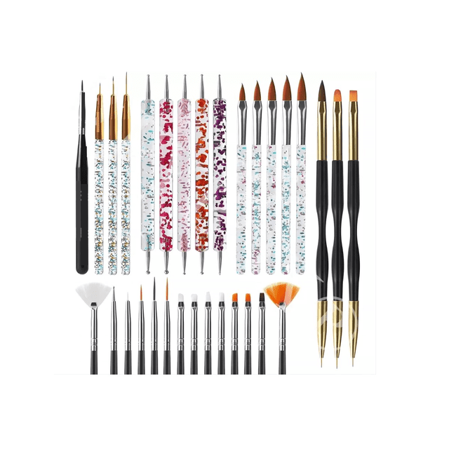 31pcs Kit De Pinceles Para Uñas Acrílico Manicura Decoración
