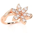 thumbnail image 2 of Twisted Vine Diamond Encrusted Flower Ring In 14k Rose Gold, 2 of 6