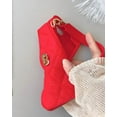 thumbnail image 6 of Wallet Case Compatible with iPhone 12 Mini, Purse Flip Card Holder Soft Silicone Case Cover with Handstrap & Long Pearl Crossbody Chain (Red, iPhone 12 Mini), 6 of 15