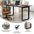 thumbnail image 3 of Emma + Oliver 60x30 Dining or Gaming Table with Double Sided Laminate Table Top and Heavy Duty U-Frame Steel Base, Walnut, 3 of 9