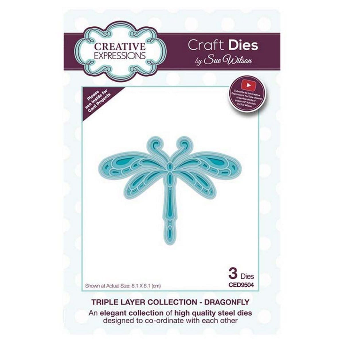 Creative Expressions Craft Dies By Sue Wilson-Triple Layer-Dragonfly 