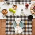 thumbnail image 3 of Mineral Heavyweight Check Fringed Placemat (Set of 6), 3 of 3