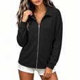 thumbnail image 4 of Enjoytime Lightweight Jacket Women Collared Long Sleeve Zip Up Knit Jackets Fall Plus Size Fashion Work Casual Outerwear 2026, 4 of 5