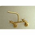 thumbnail image 2 of Kingston Brass Concord 8-Inch Adjustable Center Wall Mount Kitchen Faucet, Brushed Brass, 2 of 5