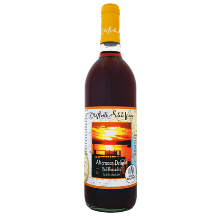 Old North State Winery Afternoon Delight Red Muscadine NC, 750 ml Glass Bottle, 12.5% ABV