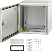VEVOR NEMA Steel Enclosure, 12 x 12 x 8" NEMA 4X Steel Electrical Box, IP66 Waterproof & Dustproof, Outdoor/Indoor Electrical Junction Box, with Mounting Plate