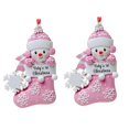 thumbnail image 2 of 2 adornos colgantes de Navidad muñeco de nieve Macarena colgante rosa, 2 of 7