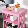 thumbnail image 7 of VECELO Nightstand End Table with 3-tier Storage Shelf for Living Room/Bedroom/Office, Pink, 7 of 7