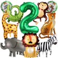 thumbnail image 1 of Globos de Animales de Safari en la Jungla 10 unidades para Fiesta de Cumpleaños, 1 of 7