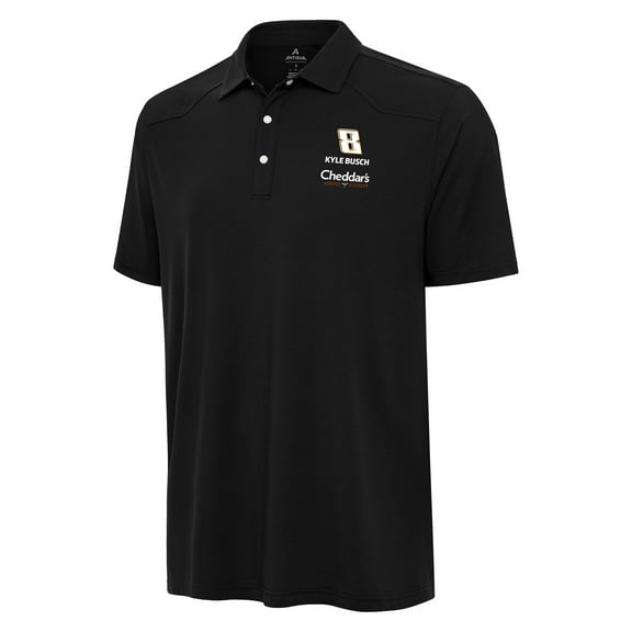Men's Antigua Black Kyle Busch Western Polo