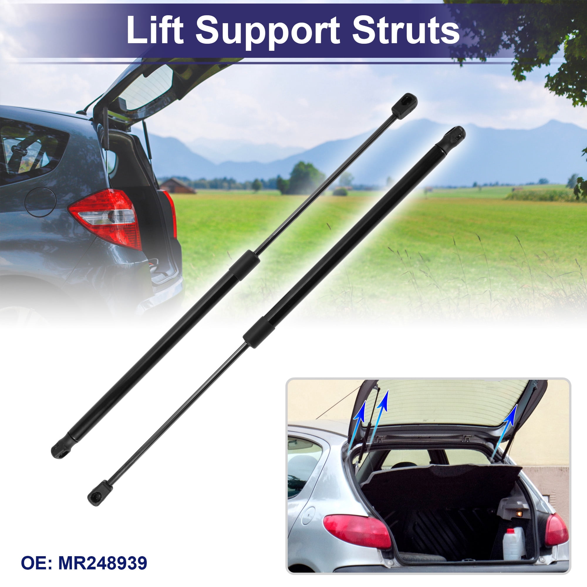 Unique Bargains 2Pcs Rear Hatch Lift Support Struts No.MR248939 for Mitsubishi Space Star