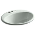 thumbnail image 6 of Kohler K-2905-4-KA Farmington Drop-in Bathroom Sink with 4 in. Centerset Faucet Hole - Black & Tan, 6 of 9