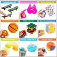 thumbnail image 3 of Paquete de 76 juguetes sensoriales para inquietos, juego para aliviar el estrés y ansiedad, juguetes sensoriales para niños y adultos, paquetes geniales para inquietos con Mochi Squishy Magic Rainbow, 3 of 3