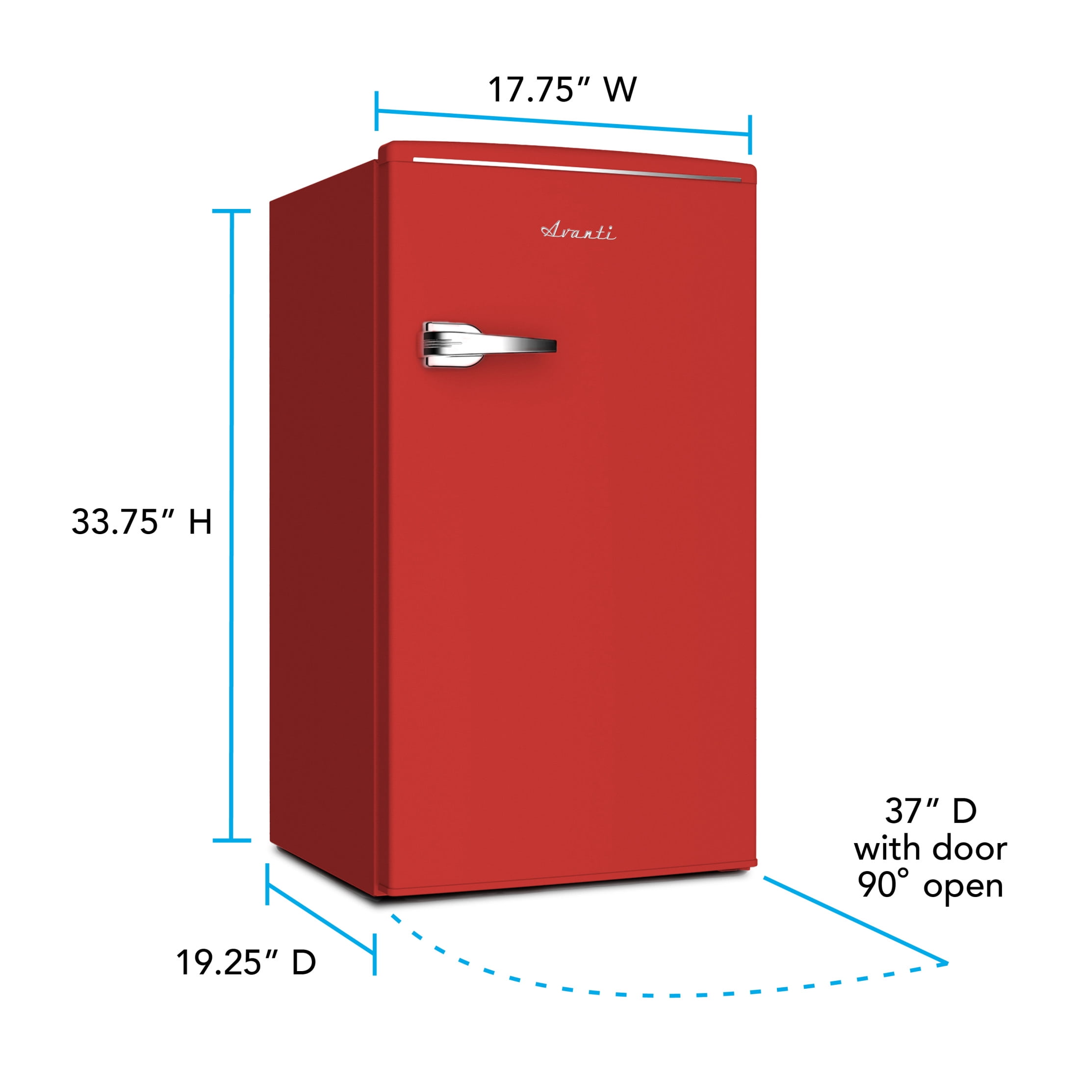 Avanti Retro Series Compact Refrigerator, Mini-Fridge, 3.0 cu. ft., in Red (RMRS31X5R-IS)